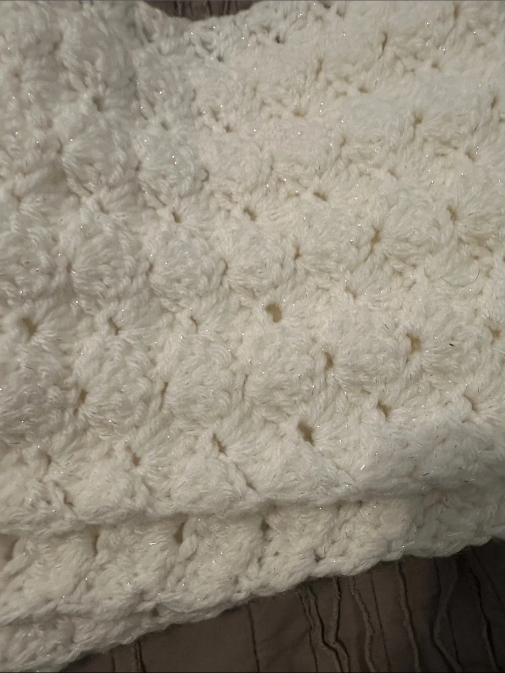 Handmade white Crochet Scarf